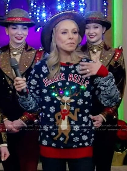 Kelly's ugly Christmas sweater on Live with Kelly and Mark