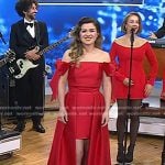 Kelly Clarkson’s red off-shoulder gown on Today