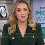 Kelly O’Grady’s dark green blazer on CBS Mornings