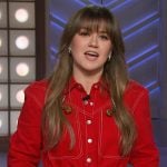 Kelly’s red denim shirtdress on The Kelly Clarkson Show