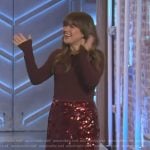 Kelly’s red sequin skirt on The Kelly Clarkson Show