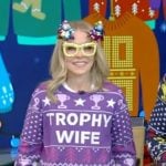 Kelly’s trophy wife Christmas sweater on Live with Kelly and Mark