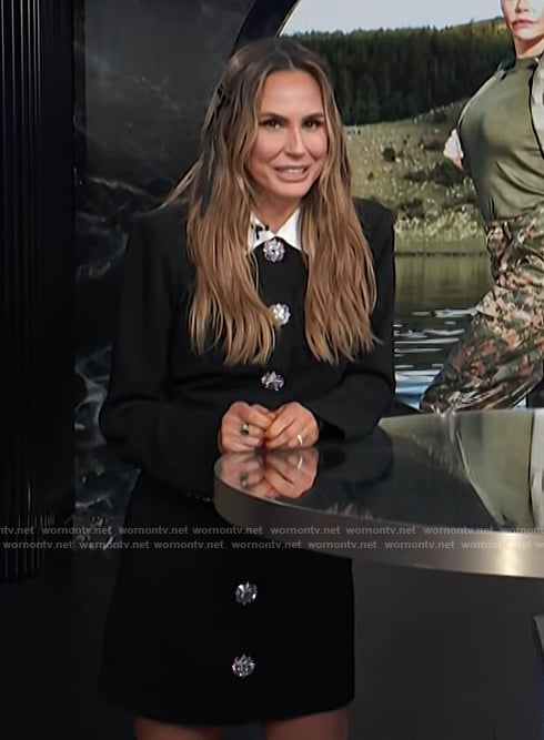 Keltie’s black crystal button front dress on E! News