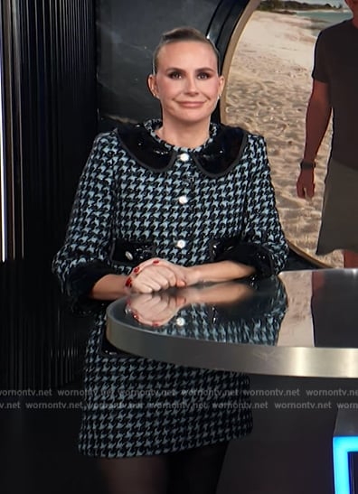 Keltie’s houndstooth sequin jacket and skirt on E! News