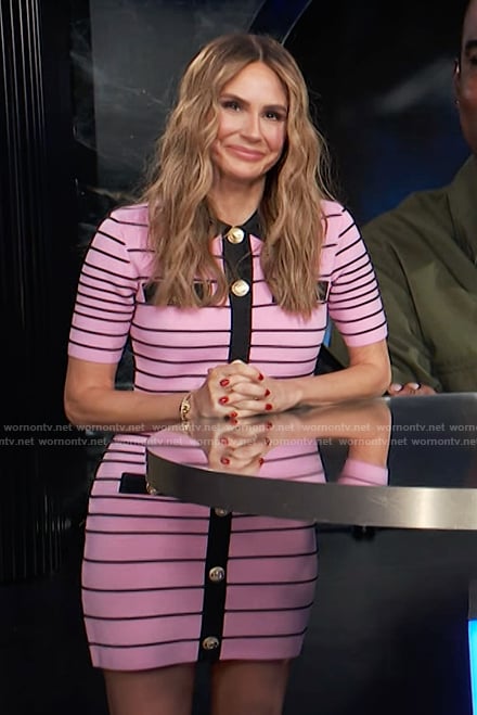 Keltie’s pink stripe button front dress on E! News