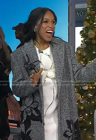 Kerry Washington’s white dress and grey floral coat on Today