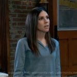 Kristina’s blue polo sweater on General Hospital