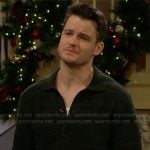 Kyle’s green knit button front shirt on The Young and the Restless