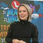 Dylan’s black lace-shoulder dress on Today