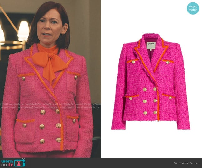 L'Agence Alectra Tweed Tailored Jacket in Rhodamine worn by Elsbeth Tascioni (Carrie Preston) on Elsbeth