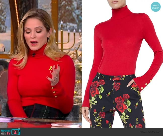 L'Agence Flora Turtleneck Top worn by Sara Haines on The View