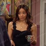 Lani’s black scalloped dress on Days of our Lives