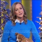 Lara’s blue button cuff sweater on Good Morning America