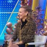 Lara’s beige leopard cardigan on Good Morning America