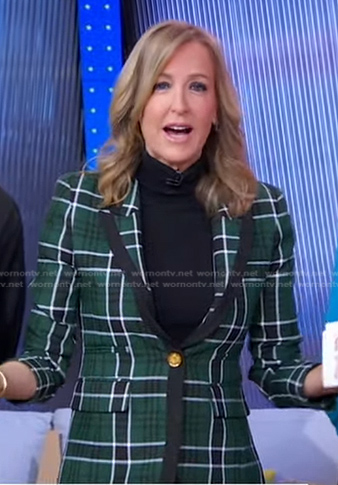 Lara's green plaid blazer on Good Morning America