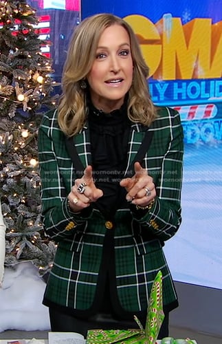 Lara's green plaid blazer on Good Morning America