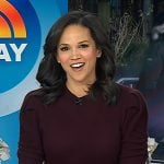 Laura’s burgundy puff sleeve sweater on Today