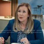 Laura’s blue leopard print shirt on General Hospital