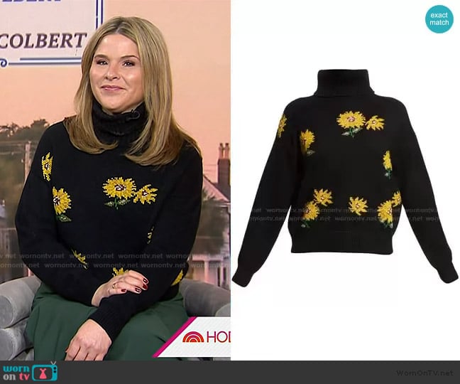 Lela Rose Sunflower Wool-Cashmere Turtleneck worn by Jenna Bush Hager on Today