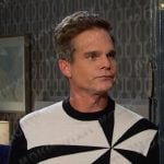 Leo’s black and white print sweater on Days of our Lives