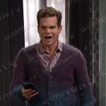 Leo’s ombre cardigan and plaid pants on Days of our Lives