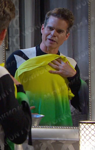 Leo's tie dye colorblock sweater on Days of our Lives