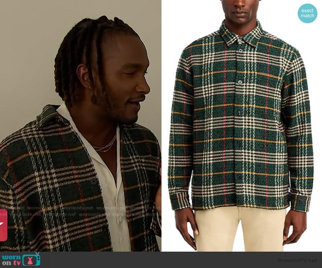 Les Deux Kaleb Button Front Overshirt worn by Scott Evans on Access Hollywood