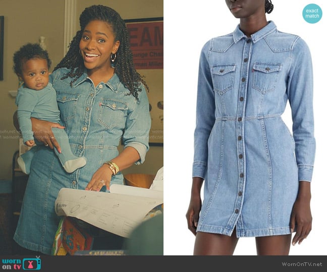 Carla’s denim mini shirtdress on No Good Deed