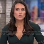 Lilia Luciano’s green striped cardigan on CBS Mornings