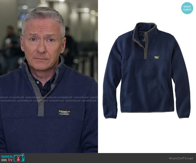 Tom Costello’s navy sweatshirt on Today