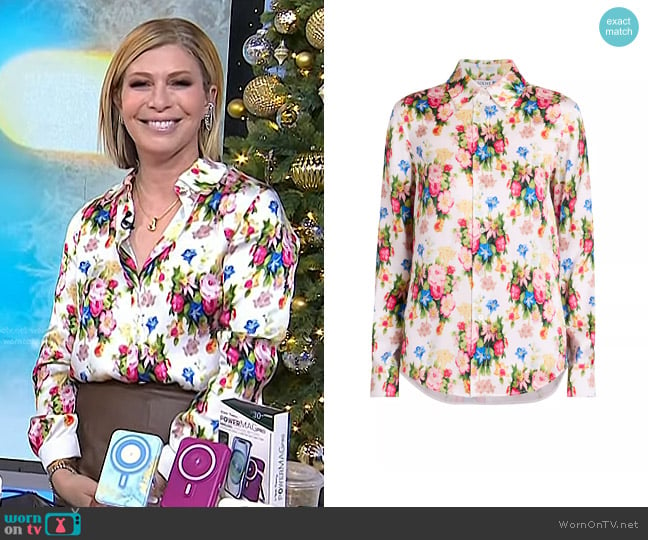 Loewe Floral Silk-Cotton Shirt worn by Jill Martin on Today