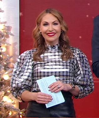 Lori’s metallic plaid top on Good Morning America