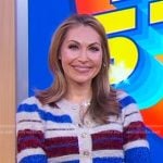 Lori’s striped short sleeve cardigan on Good Morning America