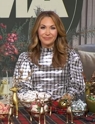 Lori's metallic plaid top on Good Morning America
