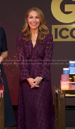 Lori's purple dotted mesh dress on Good Morning America