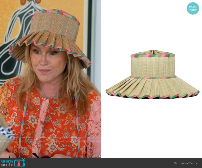 Lorna Murray Luxe Capri Hat in Sorbet worn by Kathy Hilton on The Real Housewives of Beverly Hills