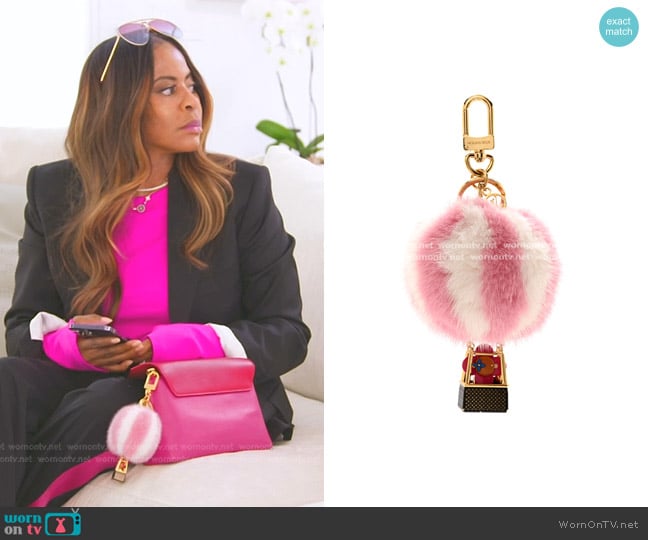 Louis Vuitton Mink Fur Vivienne Balloon Bag Charm Key Holder  worn by Mary Cosby on The Real Housewives of Salt Lake City