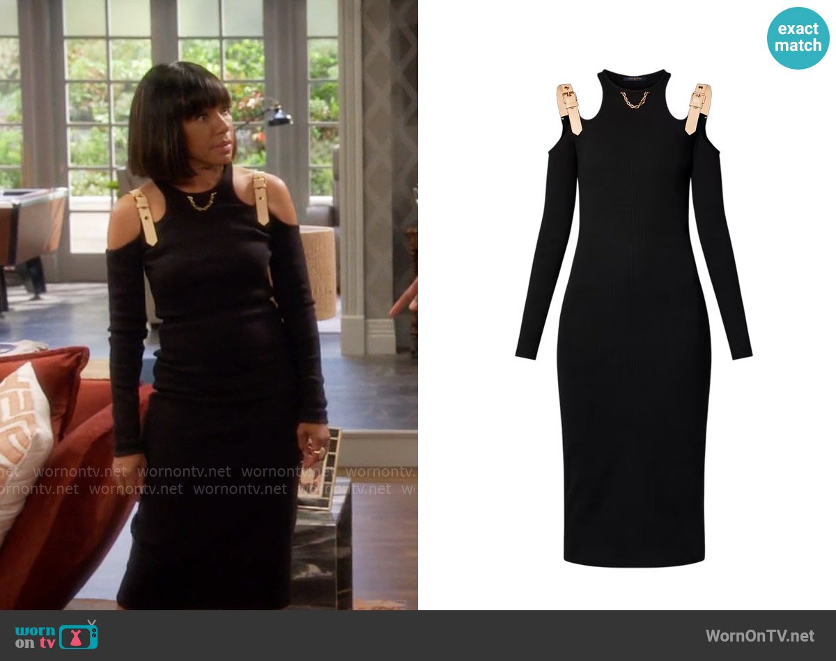 Louis Vuitton Eyelet Tab Dress worn by Catherine (Wendy Raquel Robinson) on Poppas House