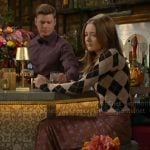 Faith’s argyle print cardigan and floral maxi skirt on The Young and the Restless