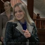 Lulu’s leather jacket with fleece lining on General Hospital