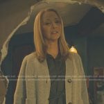 Lydia’s gray knit cardigan on No Good Deed