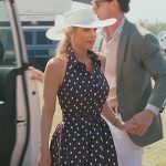 Madison’s black polka dot print halter dress on Southern Charm