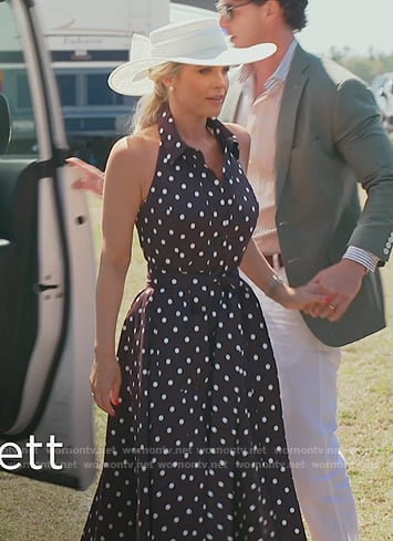 Madison's black polka dot print halter dress on Southern Charm