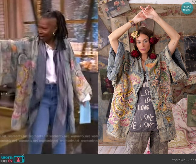 Magnolia Pearl Patchwork Dragon Daigo Kimono worn by Whoopi Goldberg on The View