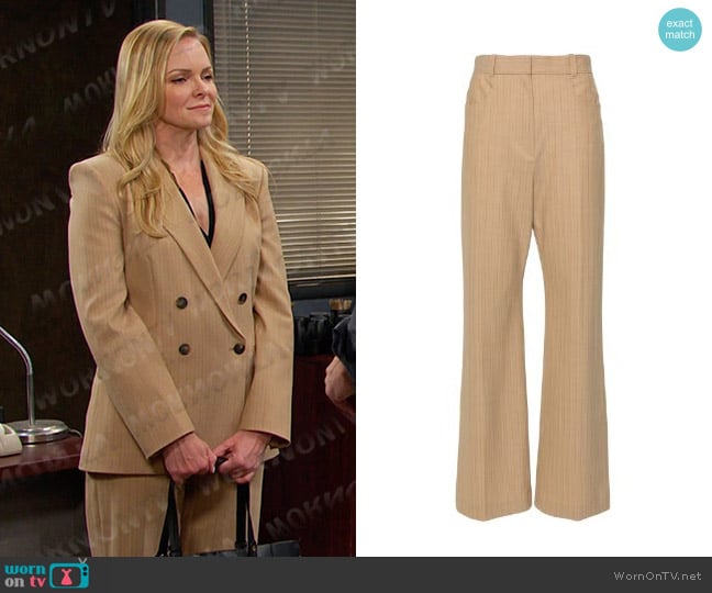 Maje Pinstriped High-waisted Trousers worn by Belle Brady (Martha Madison) on Days of our Lives