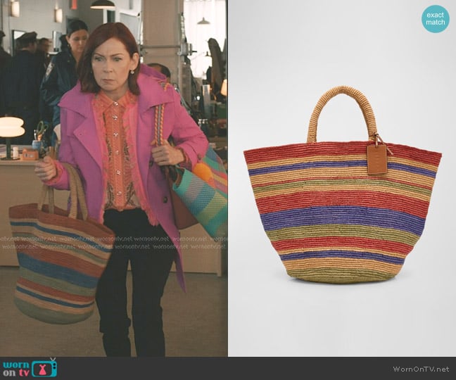 Elsbeth’s striped tote on Elsbeth