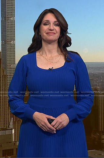 Maria’s blue ribbed square neck knit dress on Today