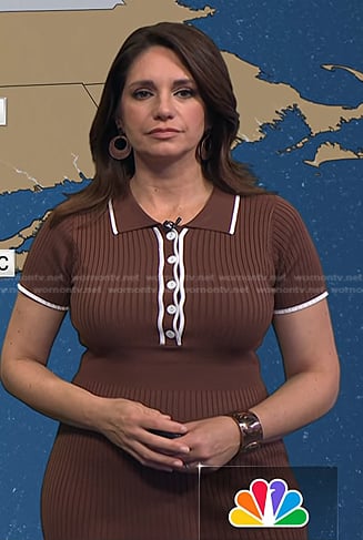 Maria’s brown ribbed polo dress on Today