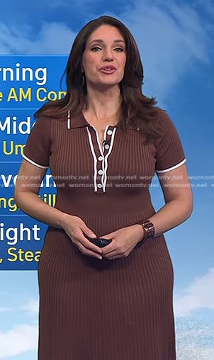 Maria's brown ribbed polo dress on Today