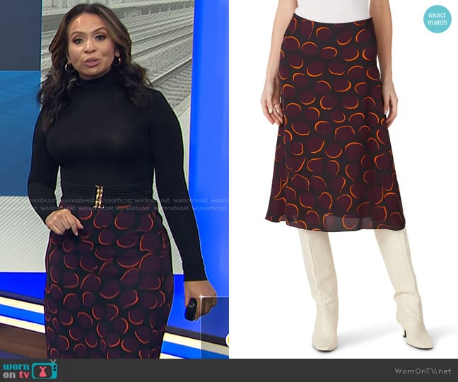 Marni Printed Skirt in Purple worn by Adelle Caballero on Today